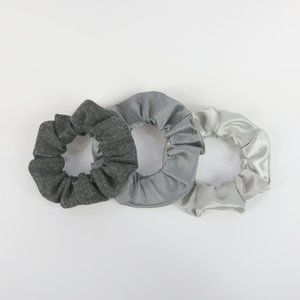 Silver Scrunchies - Set of 3 - Upcycled - Scrunchy